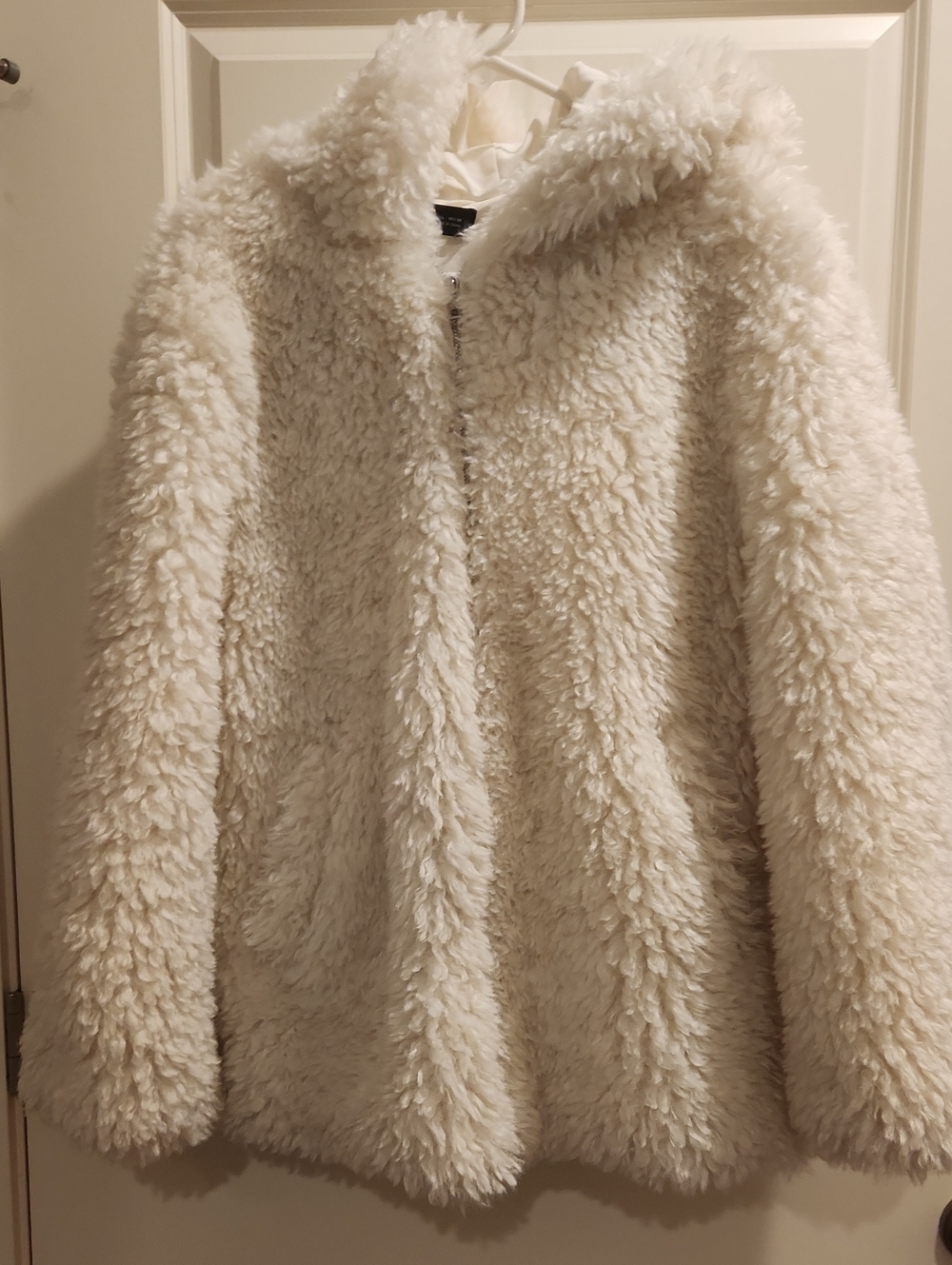 Zara Cream Teddy Faux Shearling Jacket